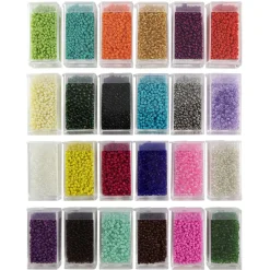 6 Pack: Multicolored Glass Seed Beads by Bead Landing™