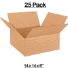 25 Pack Multi Depth Corrugated Cardboard Boxes for Shipping Packing and Storage 14 x 14 x 6 inch