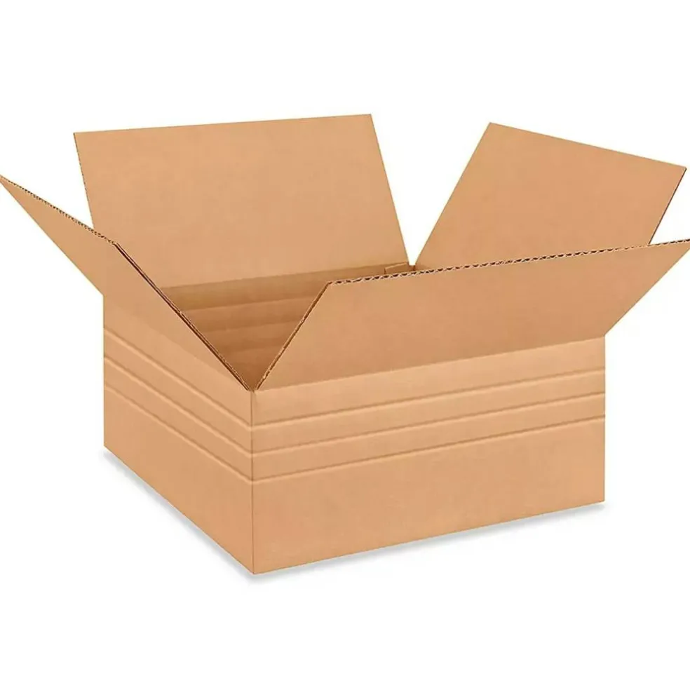 25 Pack Multi Depth Corrugated Cardboard Boxes for Shipping Packing and Storage 14 x 14 x 6 inch
