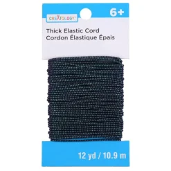 12 Pack: Navy Sparkle Elastic Cord by Creatology™