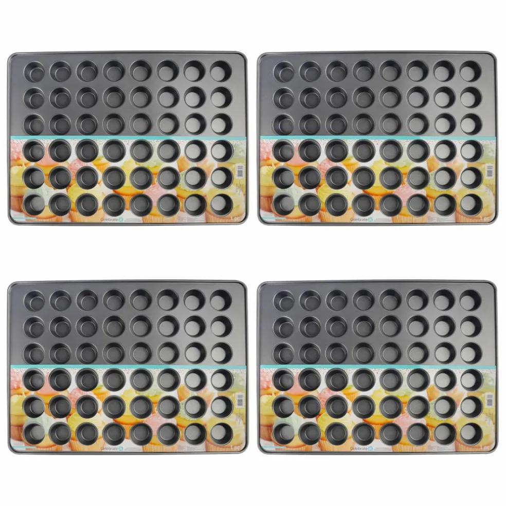 4 Pack: Non-Stick 48-Cavity Mini Muffin Pan by Celebrate It®