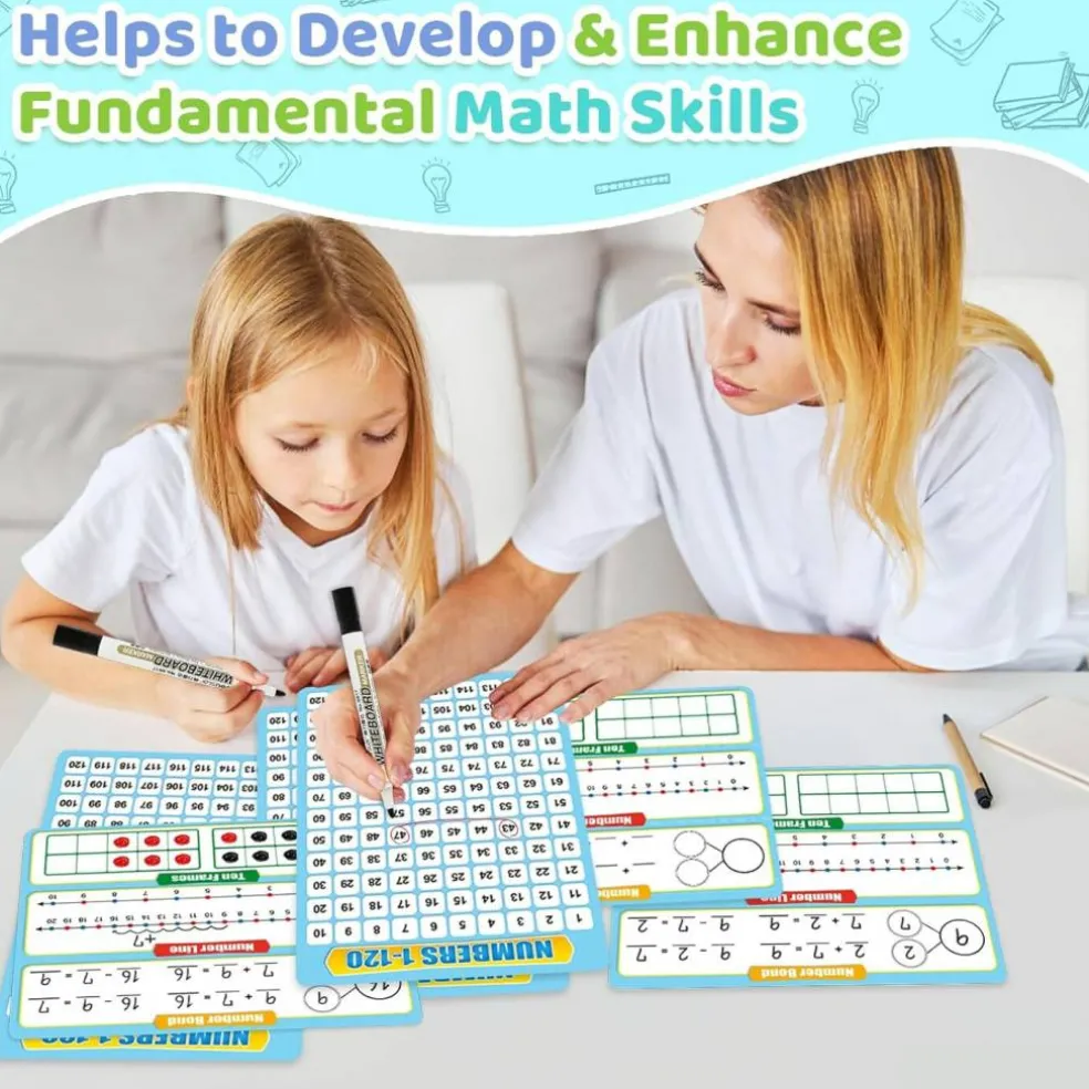 12 Pack Numbers 1-120 Chart Dry Erase Flash Card 12" x 9"
