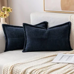 Pack of 2 Boho Striped Corduroy Pillow Covers