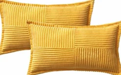 Pack of 2 Boho Striped Corduroy Pillow Covers