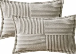 Pack of 2 Boho Striped Corduroy Pillow Covers