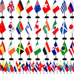 Pack of 12 Colombia Mini Flags – 4"x6" Polyester Desk & Hand Waving Set