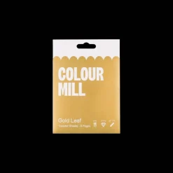 Pack of 5 Colour Mill Edible Gold Leaf 23 Karat Transfer Sheets 8cm x 8cm