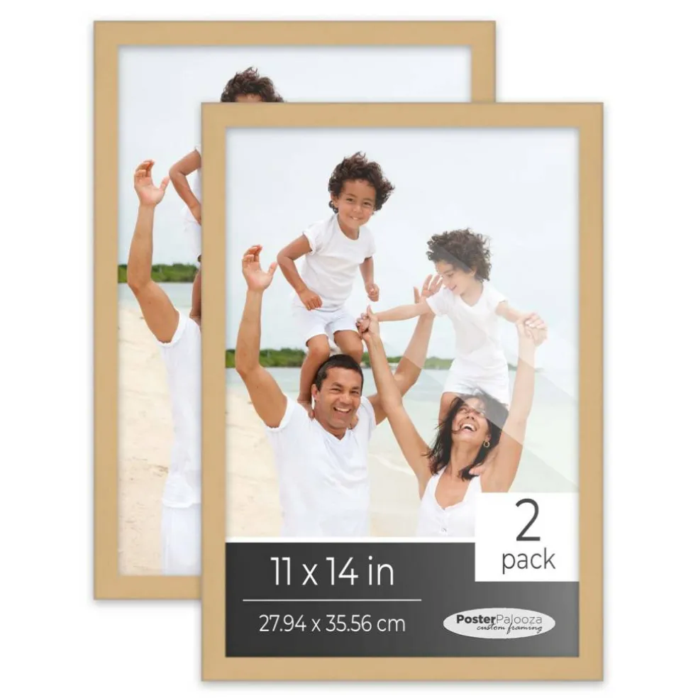 Pack of 2 Natural Picture Frames | Solid Wood | UV-Resistant Acrylic | Easy Gallery Wall Setup