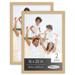 Pack of 2 Natural Picture Frames | Solid Wood | UV-Resistant Acrylic | Easy Gallery Wall Setup