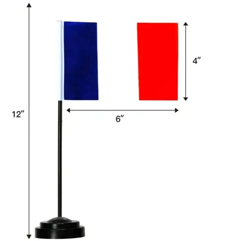 Pack of 12 United States Mini Flags – 4"x6" Polyester Desk & Hand Waving Set