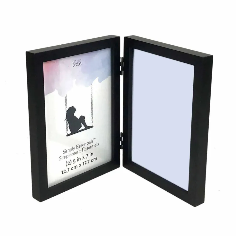 12 Pack: 2 Opening Black 5" x 7" Hinged Frame, Simply Essentials™ by Studio Décor®