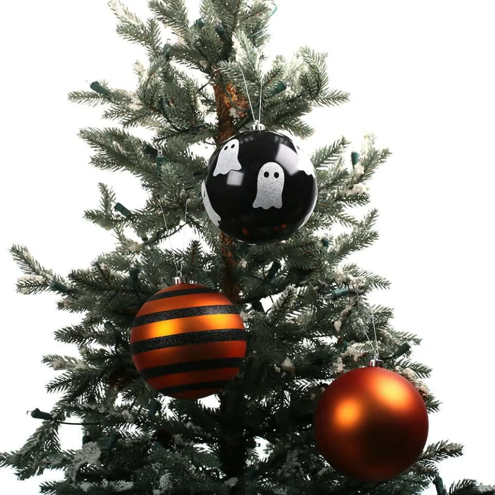 3 Pack 4.72" Orange & Black Halloween Ornaments by Ashland®