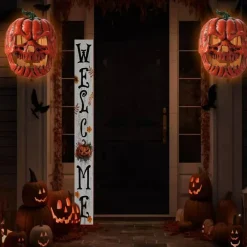 2-Pack Orange Halloween Skeleton Porch Light Covers