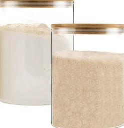 2-Pack 108oz Glass Storage Jars with Airtight Bamboo Lids for Food Storage