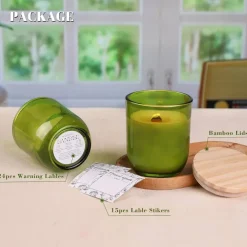 12-Pack 8oz Green Glass Candle Jars with Lids – Eco-Friendly, Bulk Candle Containers for Weddings & Candle Making