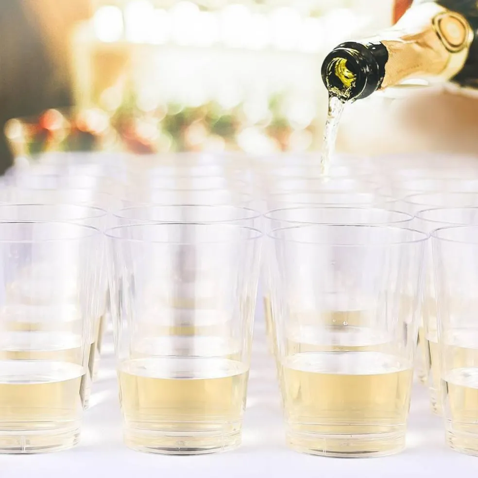 100 Pack 14 oz Plastic Cups - Disposable Heavy-duty Tumblers