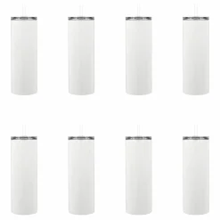 8 Pack: 18.5oz. Skinny Sublimation Tumbler with Straw by Make Market®