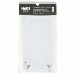 12 Pack: 12oz. Slim White Neoprene Sublimation Can Cooler by Make MarketĀ®