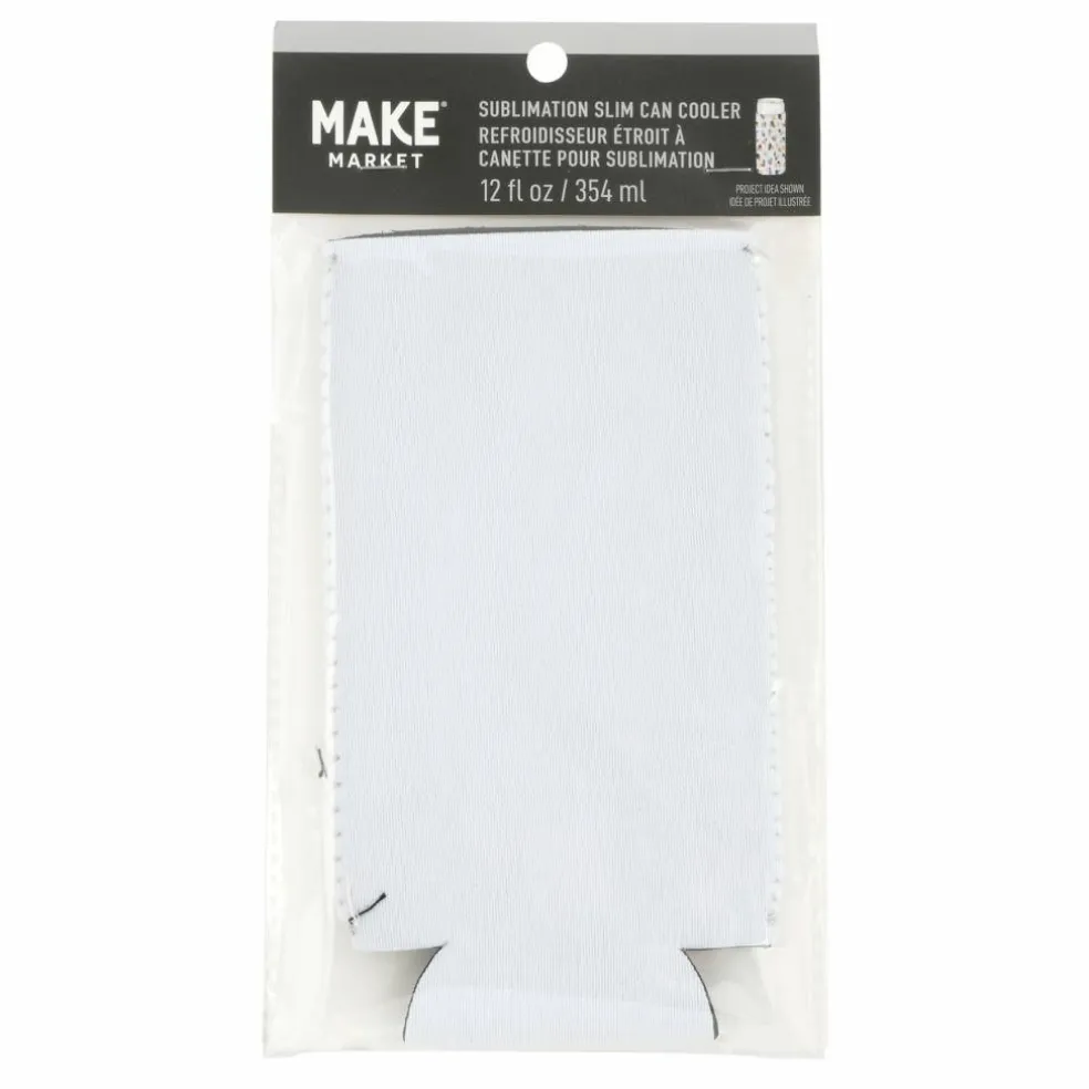 12 Pack: 12oz. Slim White Neoprene Sublimation Can Cooler by Make Market®