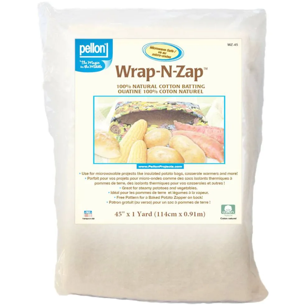 6 Pack: Pellon® Wrap-N-Zap® 45" x 1yd. Microwaveable Cotton Batting