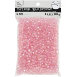 12 Pack: Pink Aurora Borealis Faceted Acrylic Round Craft Beads, 6mm by Bead Landing™