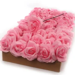 100-Pack 8" Pink Silk Rose Picks — Faux Flower Heads for Wedding Bouquets, Centerpieces, DIY Crafts & Bulk Event Decor | Floral Home