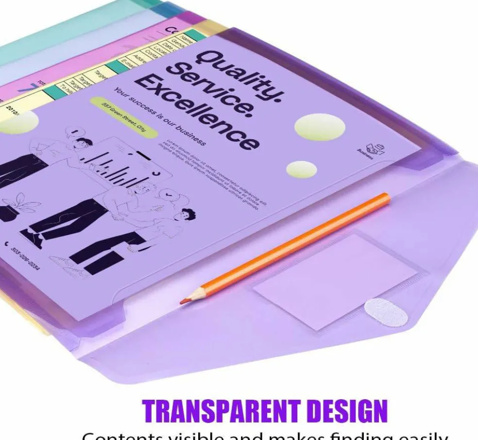 10 Pack Plastic Envelopes Poly Envelopes (Multicolored)