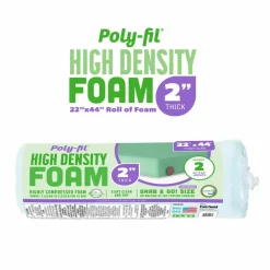 6 Pack: Poly-Fil® 2" High Density Foam, 22" x 44"