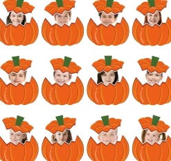 50-Pack Pumpkin Paper Cutouts – Autumn Thanksgiving Bulletin Board Decorations with 100 Glue Dots – Fall Classroom, Home & Party DIY Craft Photo Display Supplies