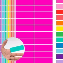 960 Pack Rectangular Color Coding Labels 3 x 1 Inch Self Adhesive Colored Name Tag Stickers with 12 Assorted Colors for Office Warehouse Classroom Home Organization