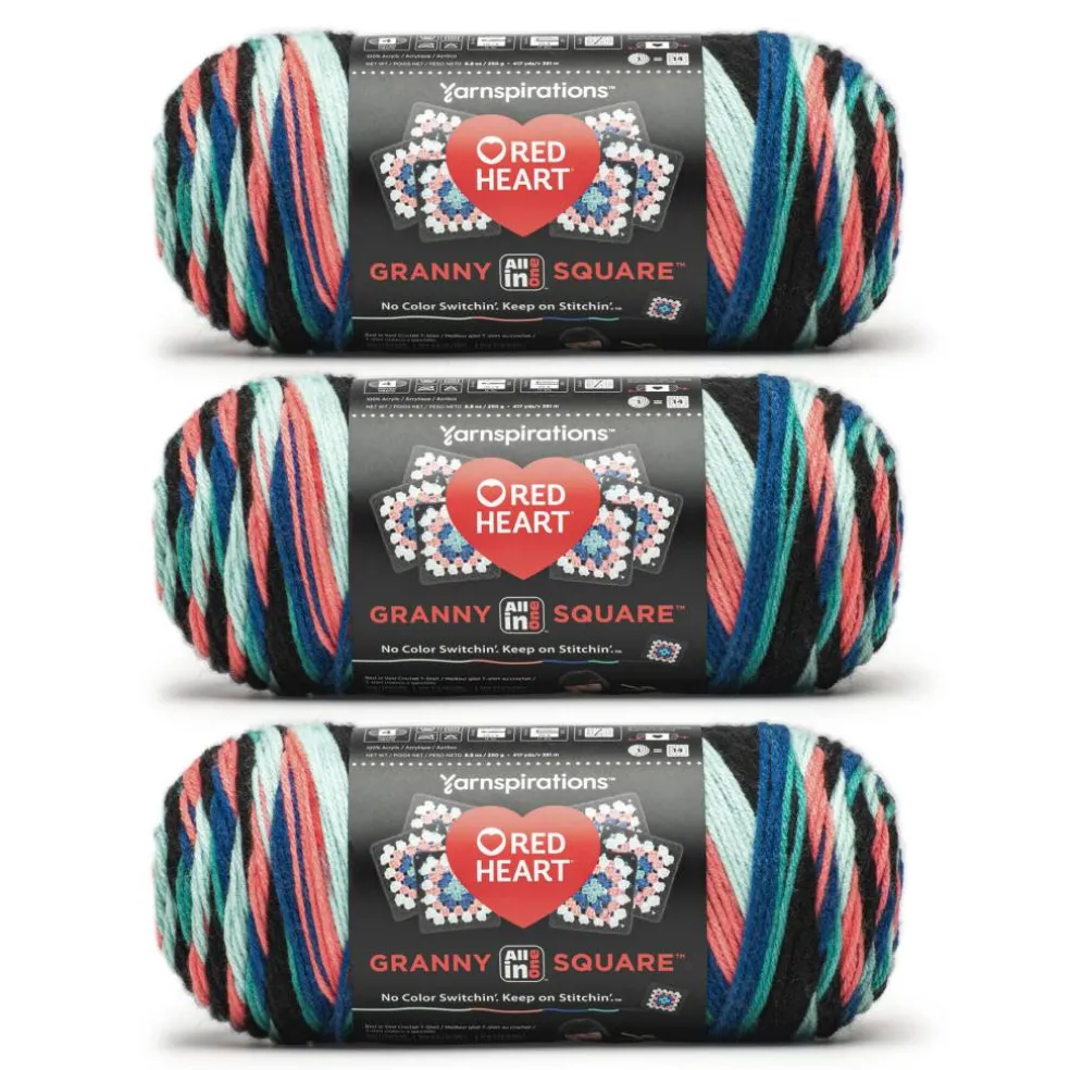 3 Pack Red Heart® All in One™ Granny Square™ Yarn