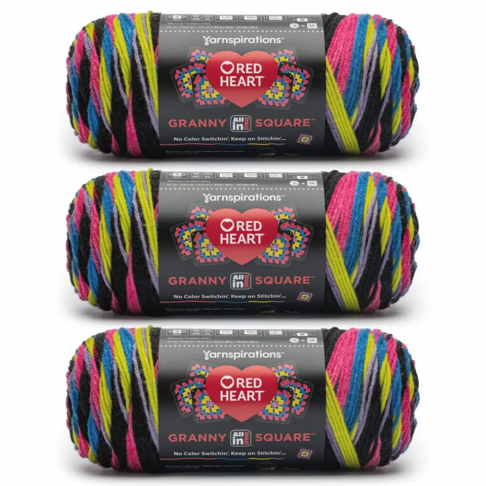 3 Pack Red Heart® All in One™ Granny Square™ Yarn