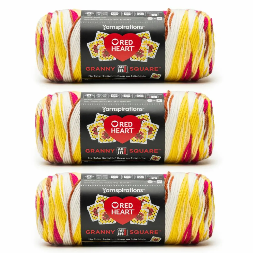 3 Pack Red Heart® All in One™ Granny Square™ Yarn