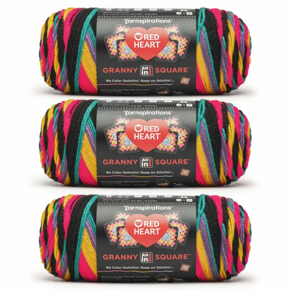 3 Pack Red Heart® All in One™ Granny Square™ Yarn