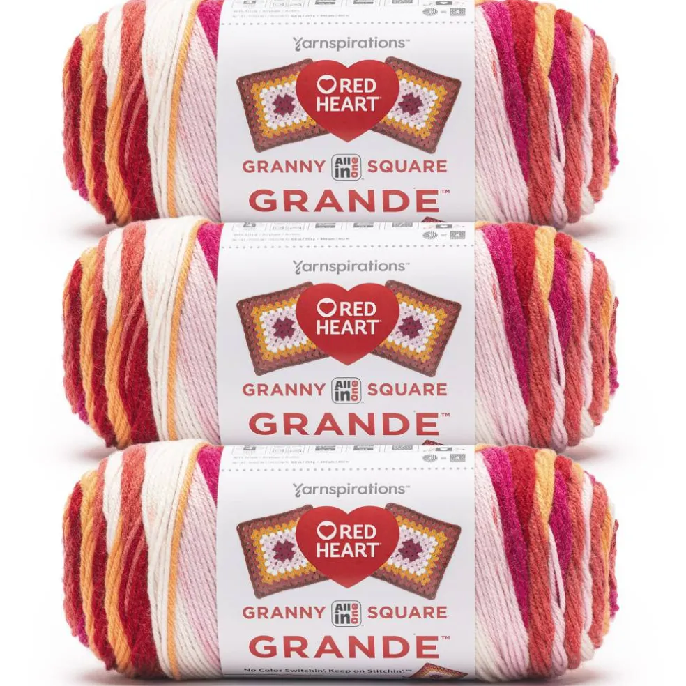 3 Pack Red Heart® All in One™ Granny Square Grande™ Yarn