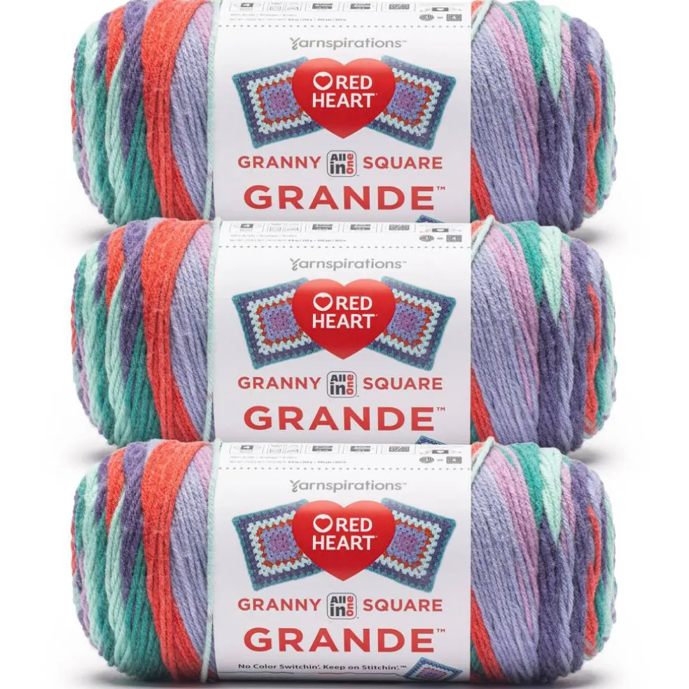 3 Pack Red Heart® All in One™ Granny Square Grande™ Yarn