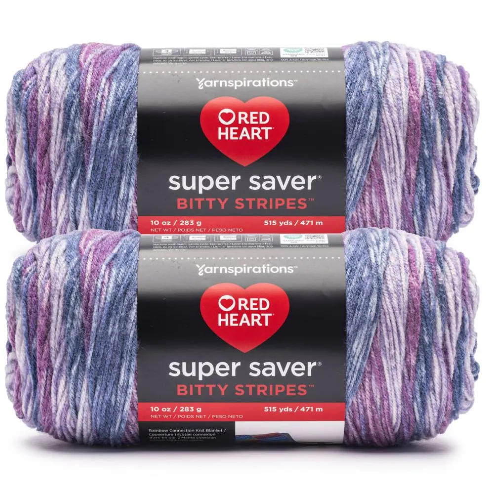 2 Pack Red Heart® Super Saver® Bitty Stripes™ Yarn