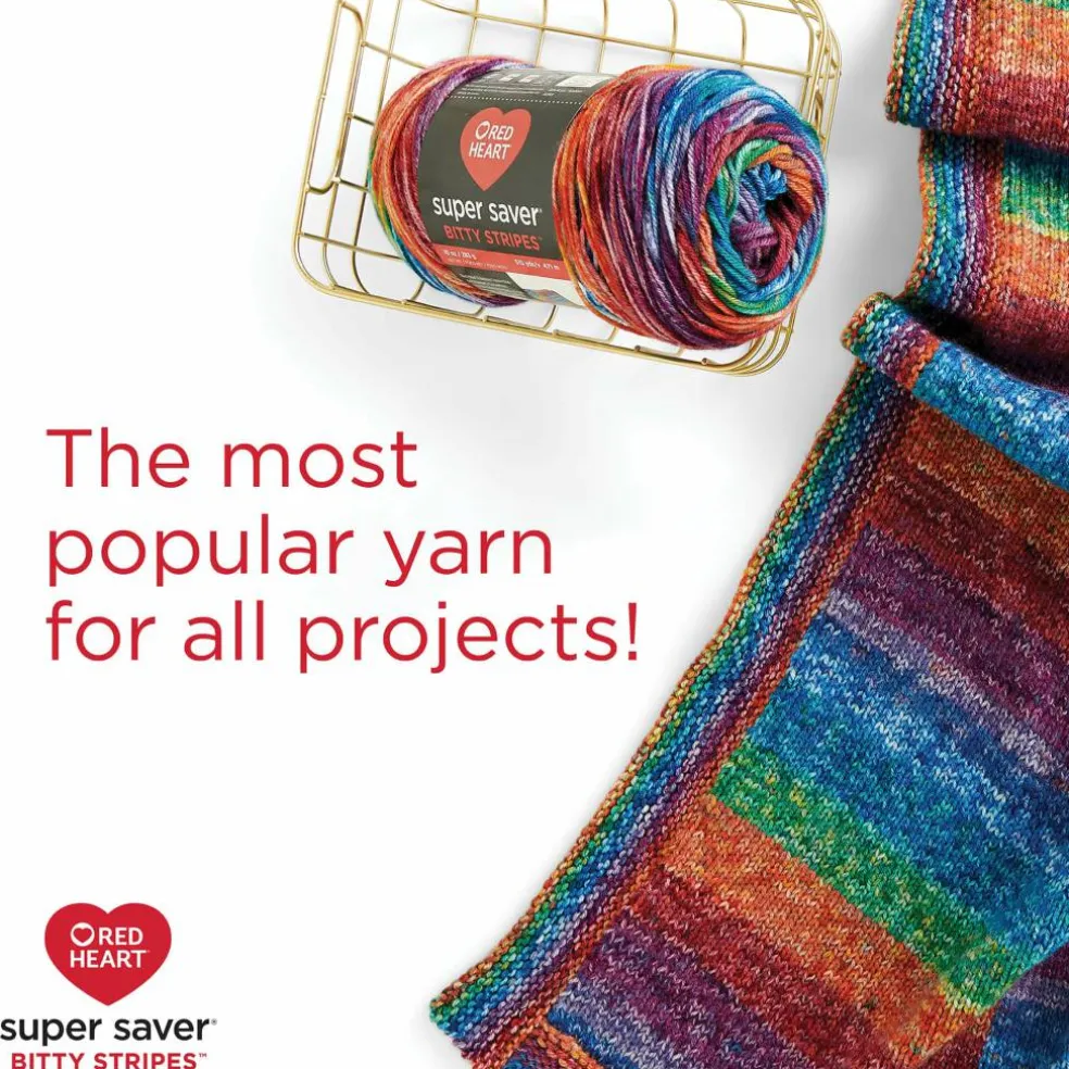 2 Pack Red Heart® Super Saver® Bitty Stripes™ Yarn