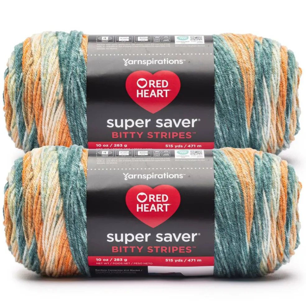 2 Pack Red Heart® Super Saver® Bitty Stripes™ Yarn