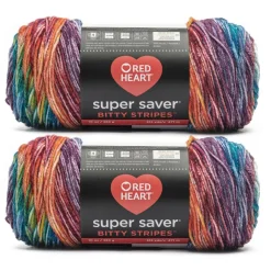 2 Pack Red Heart® Super Saver® Bitty Stripes™ Yarn