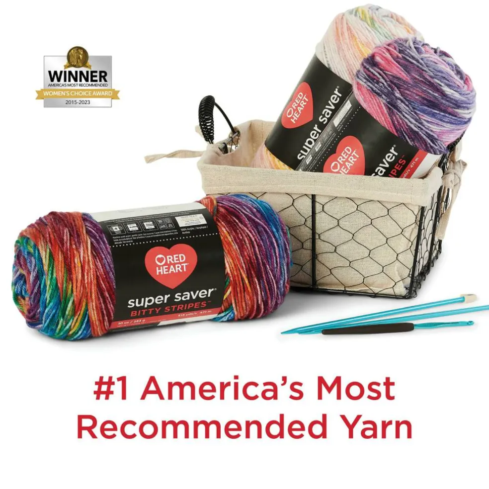 2 Pack Red Heart® Super Saver® Bitty Stripes™ Yarn