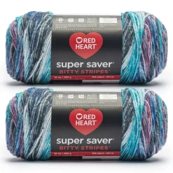 2 Pack Red Heart® Super Saver® Bitty Stripes™ Yarn