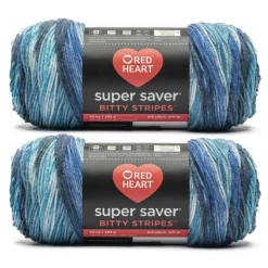 2 Pack Red Heart® Super Saver® Bitty Stripes™ Yarn