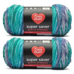2 Pack Red Heart® Super Saver® Bitty Stripes™ Yarn