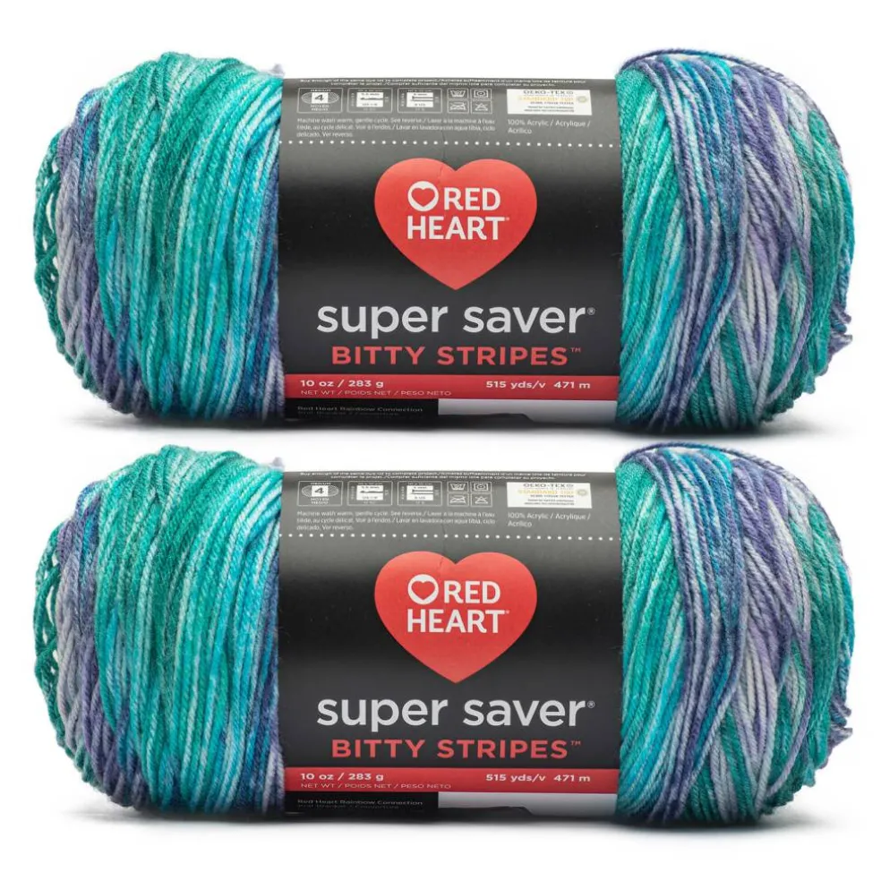 2 Pack Red Heart® Super Saver® Bitty Stripes™ Yarn