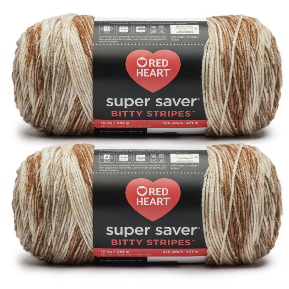 2 Pack Red Heart® Super Saver® Bitty Stripes™ Yarn