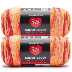 2 Pack Red Heart® Super Saver® Bitty Stripes™ Yarn