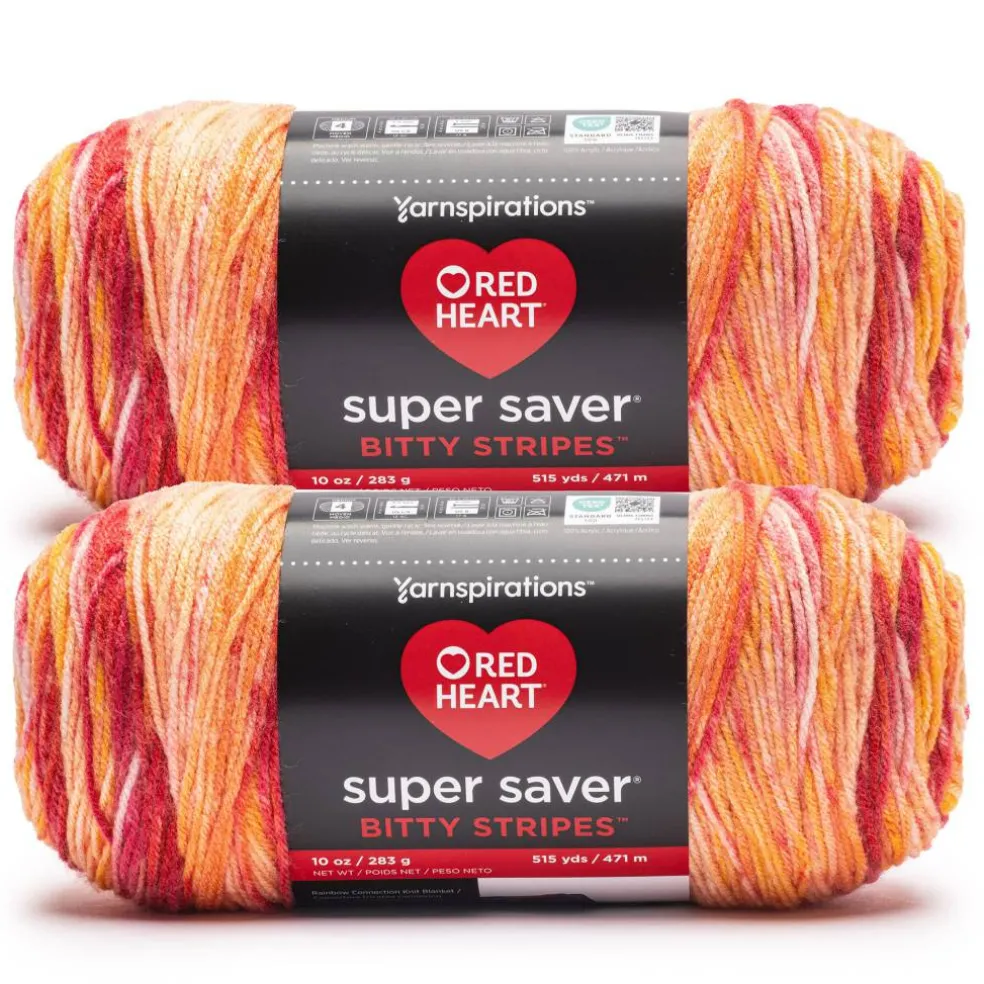 2 Pack Red Heart® Super Saver® Bitty Stripes™ Yarn