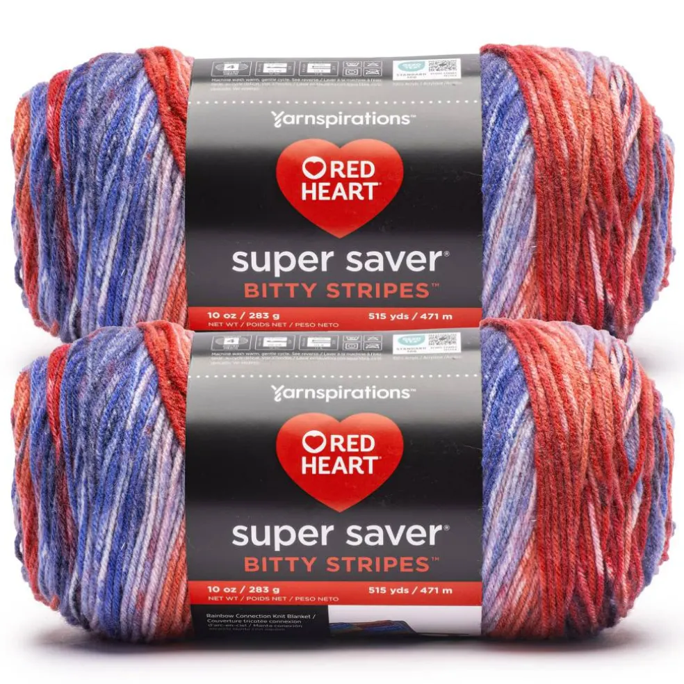 2 Pack Red Heart® Super Saver® Bitty Stripes™ Yarn