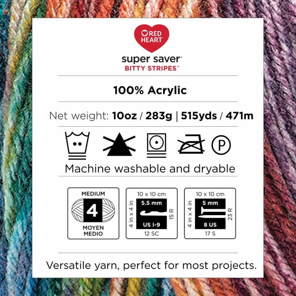 2 Pack Red Heart® Super Saver® Bitty Stripes™ Yarn